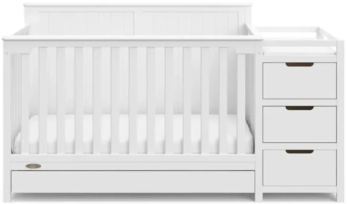 Graco Hadley 5-in-1 Convertible Crib and Changer with Drawer (White)