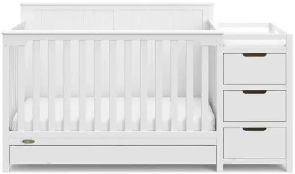 Graco Hadley 5-in-1 Convertible Crib and Changer with Drawer (White)