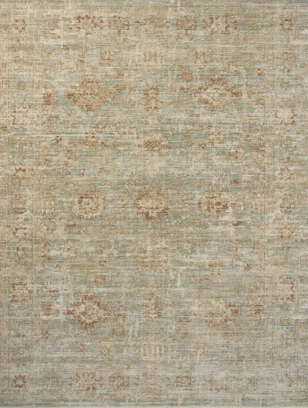 Heritage HER-06 Aqua / Terracotta 2''5" x 16' Rug by Patent Pending