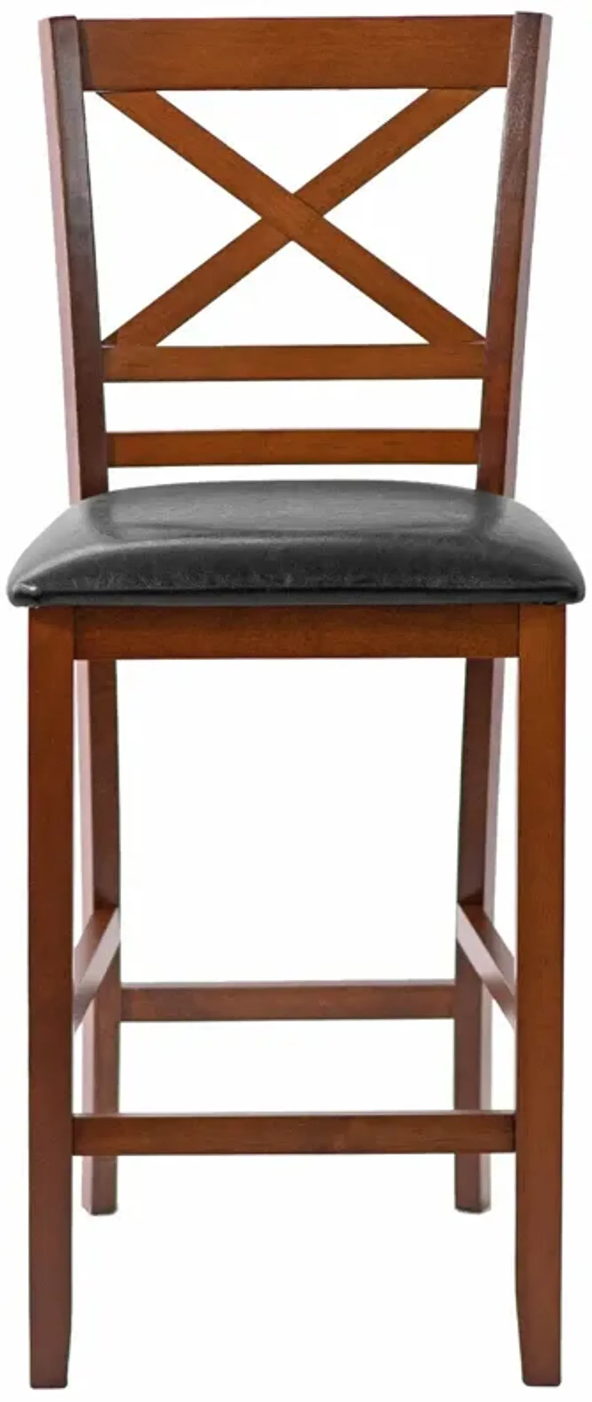 Set of 2 Bar Stools 25 Inch Counter Height Chairs with PU Leather Seat