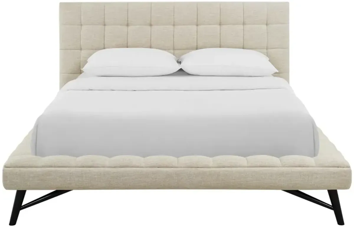 Modway - Julia Queen Biscuit Tufted Upholstered Fabric Platform Bed