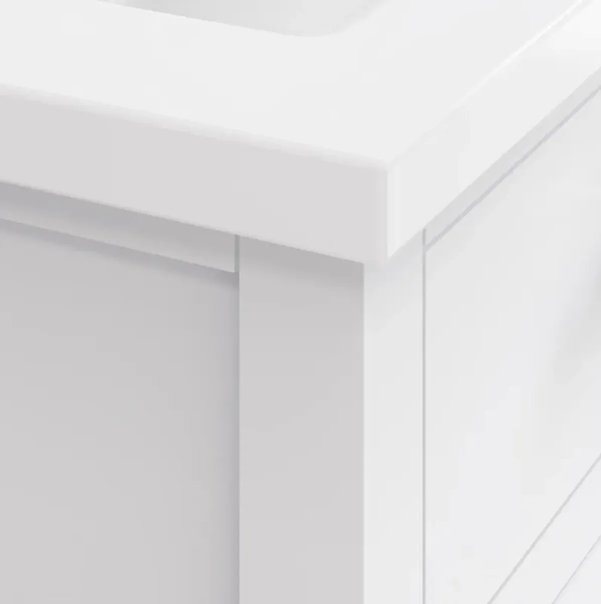 Myra 24 In. Integrated Ceramic Sink Top Bath Vanity in Pure White