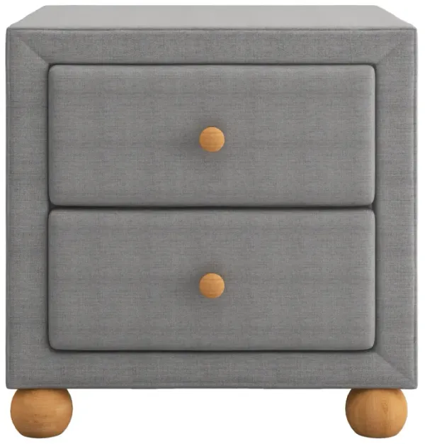 Merax Modern Upholstered Storage Nightstand with 2 Drawers,Natural Wood Knobs
