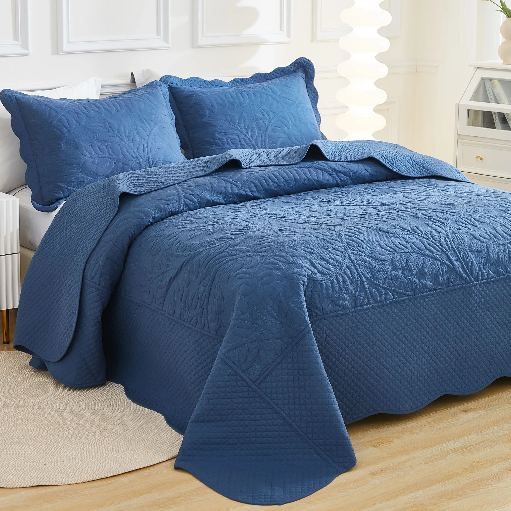 MarCielo 100% Cotton Oversized Bedspread Quilt Set T