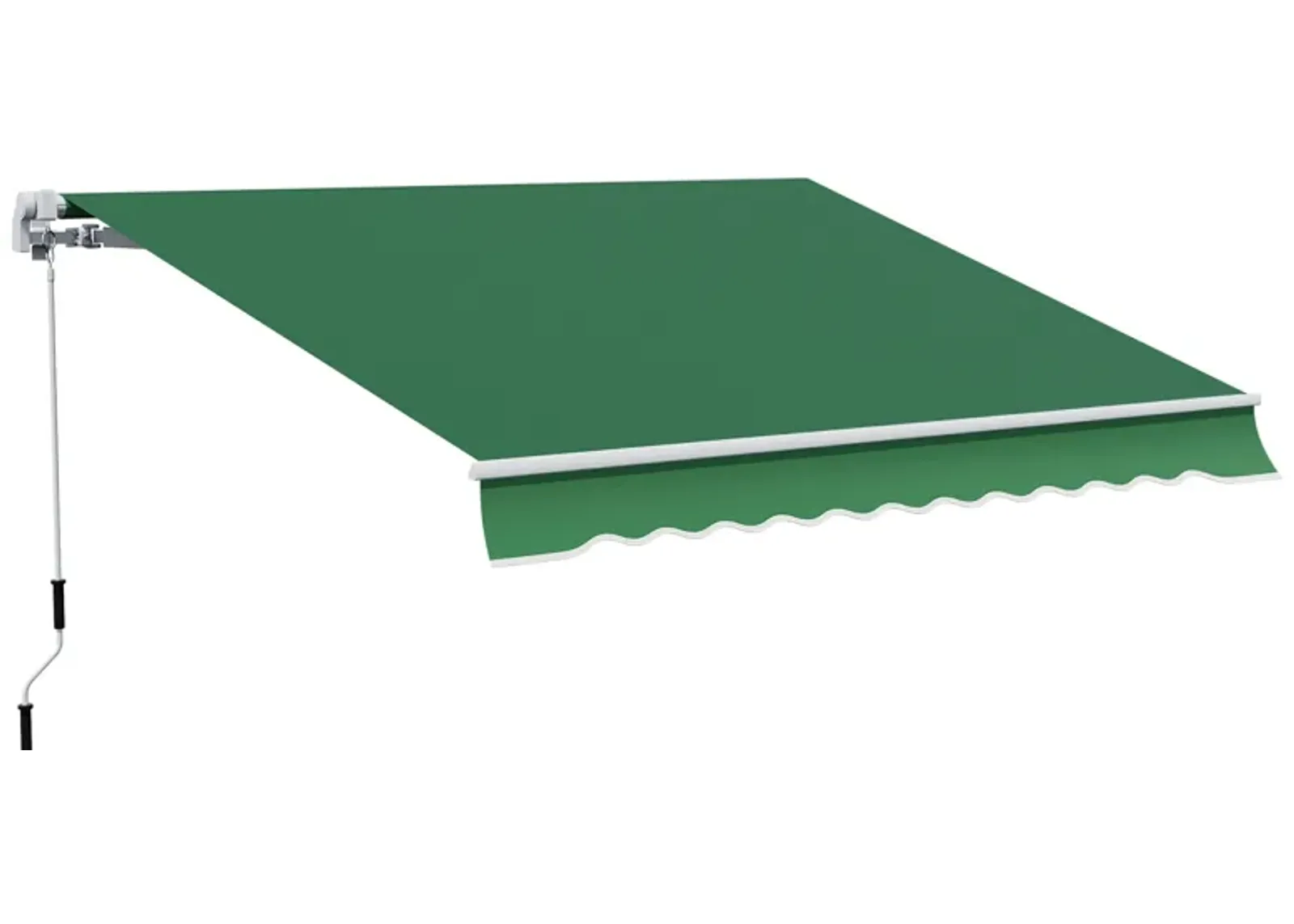 Green Patio Shield: 12x10 Manual Retractable Awning