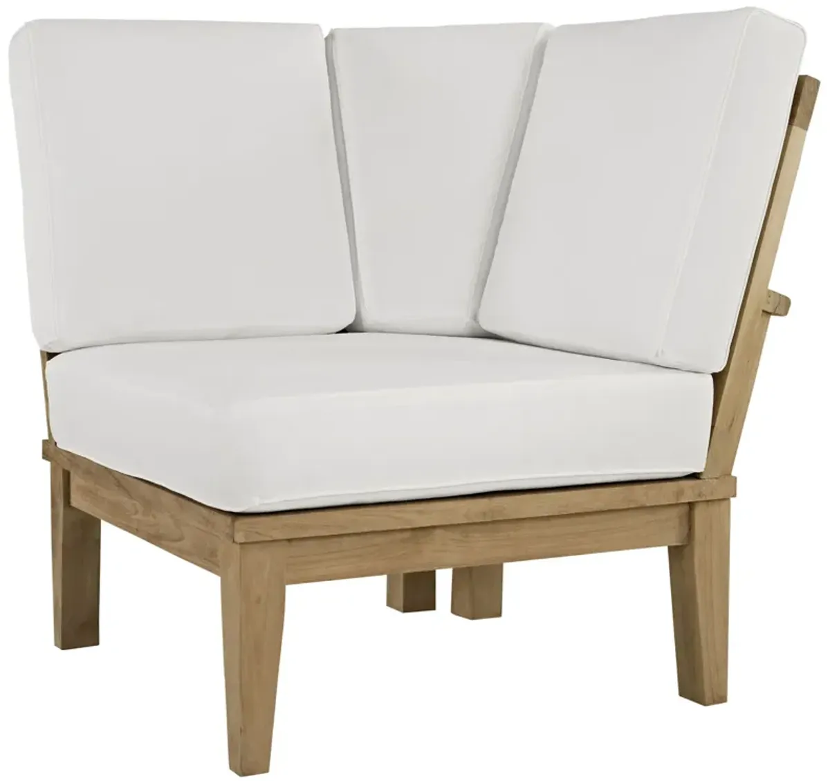 Modway - Marina Outdoor Patio Teak Corner Sofa Natural White