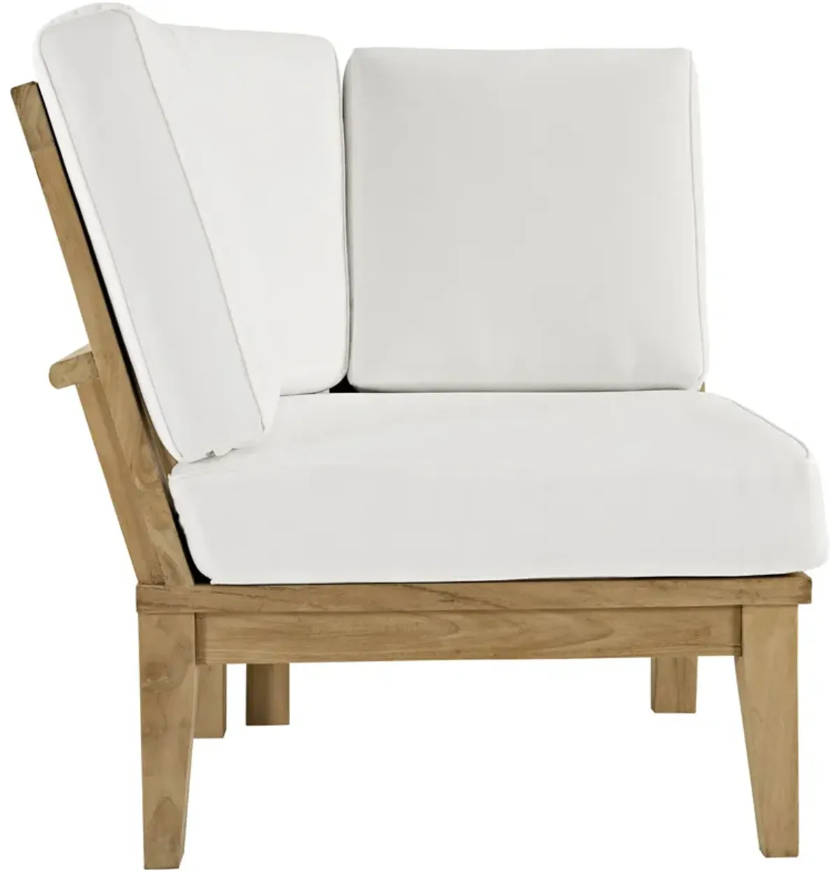 Modway - Marina Outdoor Patio Teak Corner Sofa Natural White