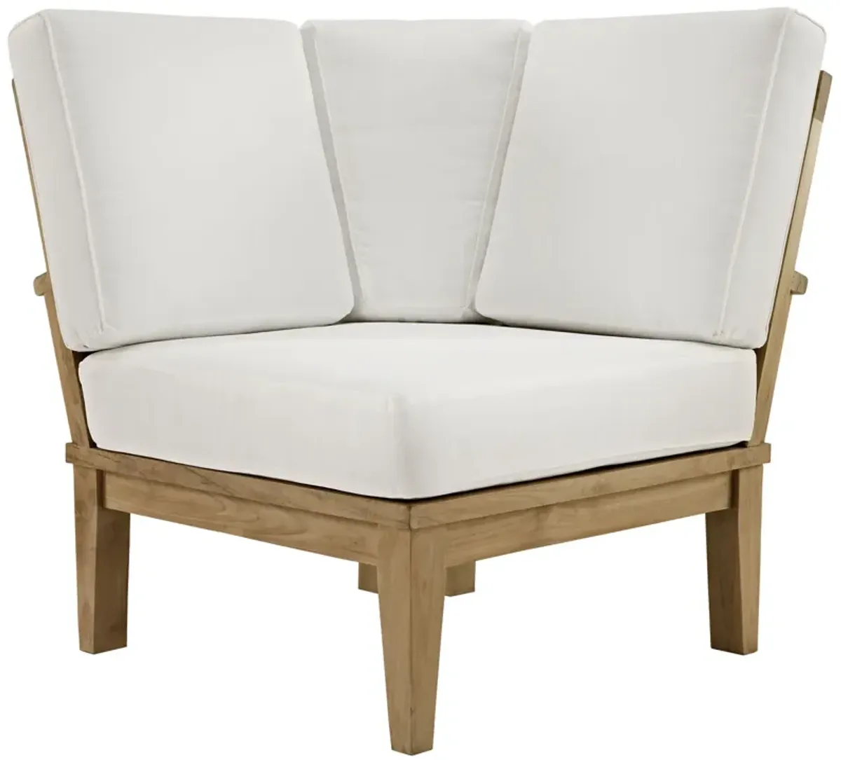 Modway - Marina Outdoor Patio Teak Corner Sofa Natural White