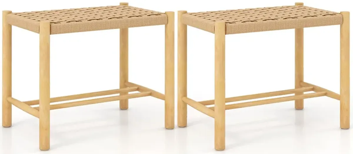 18 Inch Dining Stool Set of 2-Natural