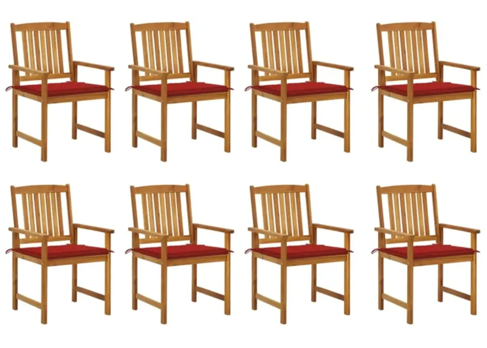 vidaXL Garden Chairs with Cushions 8 pcs Solid Acacia Wood