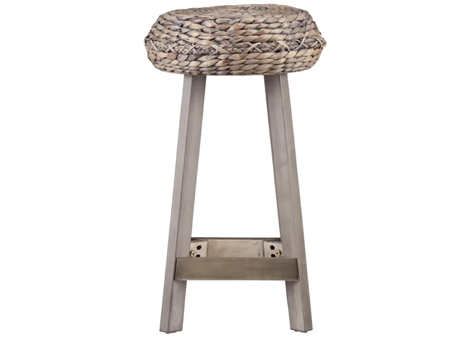 Rutina Backless Round Water Hyacinth 24" Stools 2pc Set