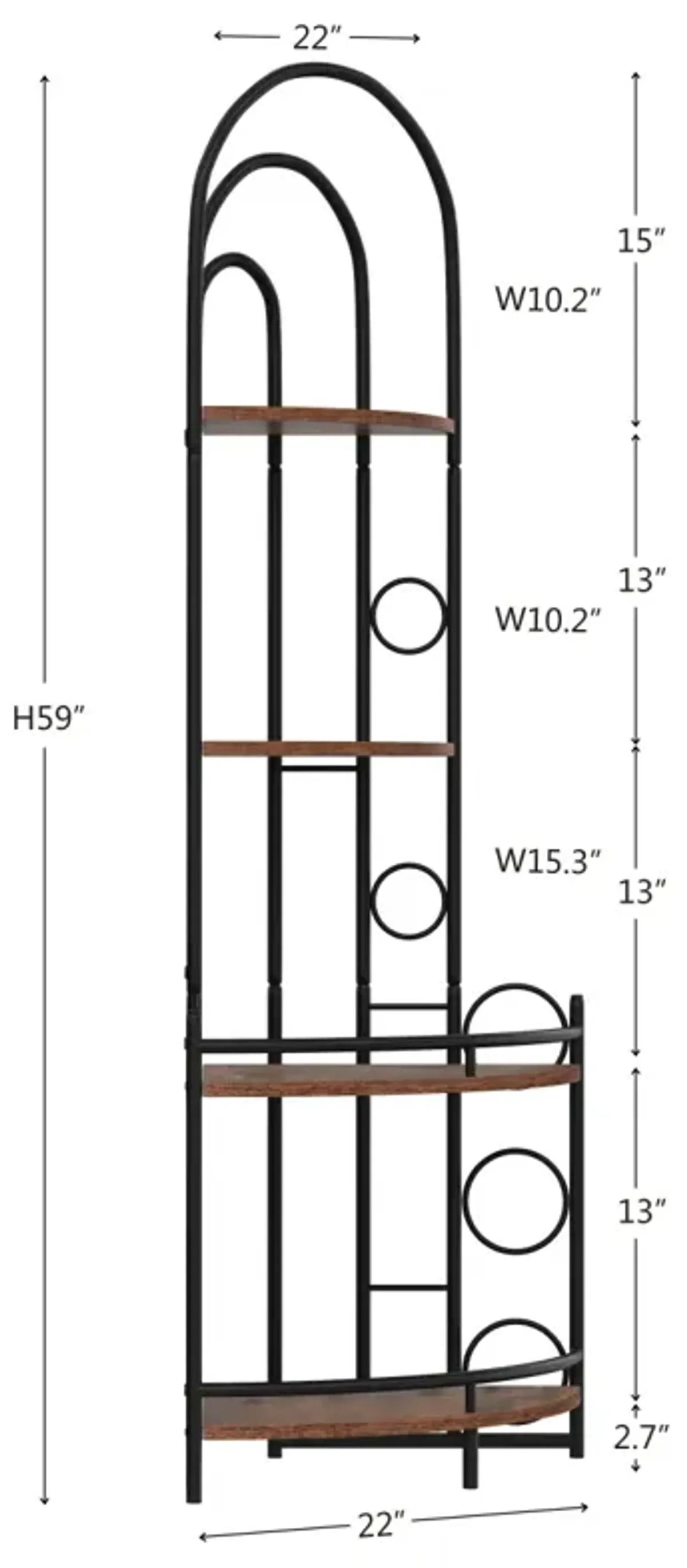 4-Tier Corner Bookshelf, Modern Style, Plant Stand With Metal Frame