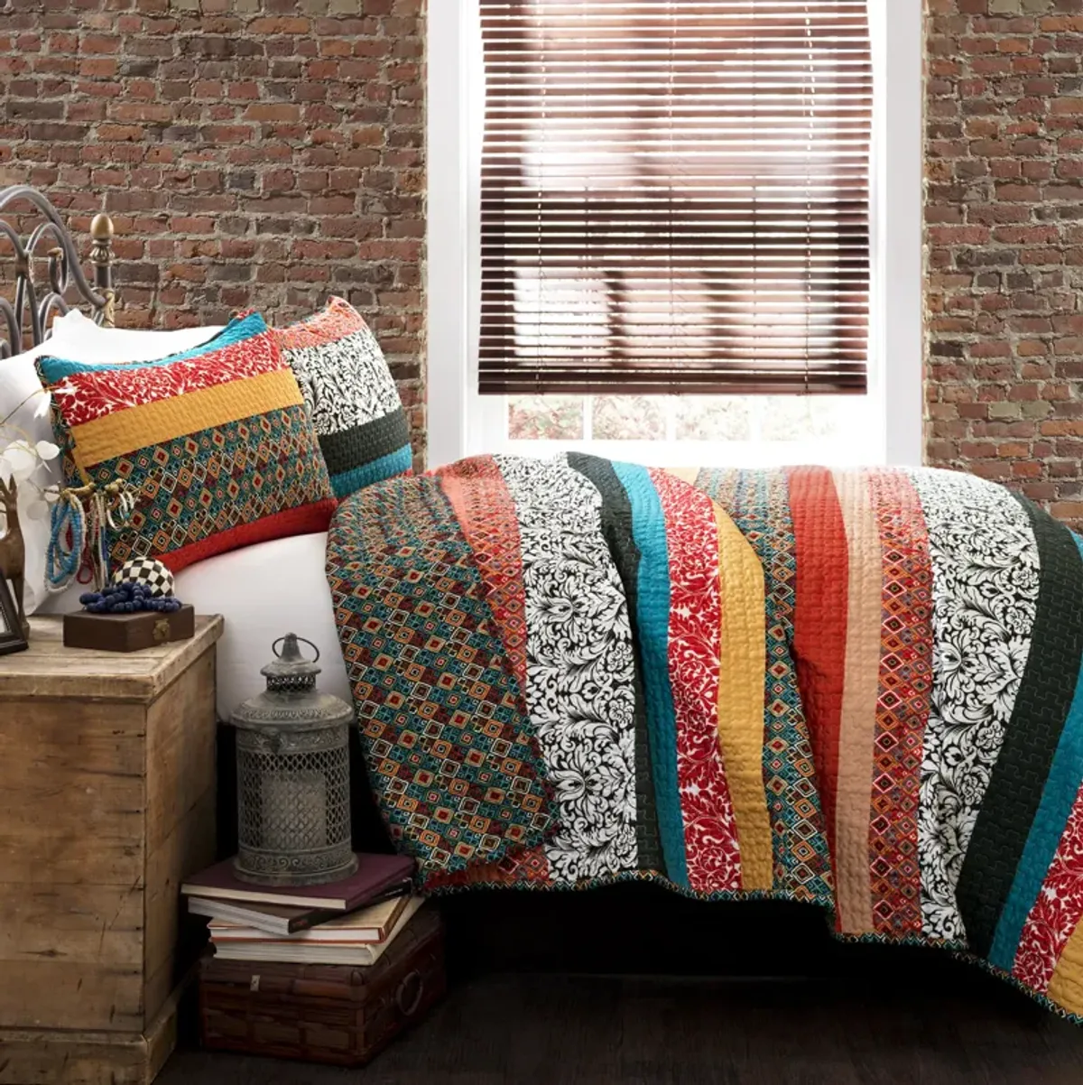 Boho Stripe Quilt 3Pc Set