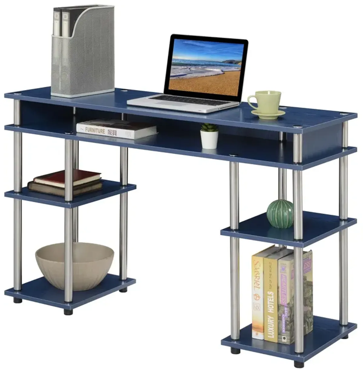 Convenience Concepts Designs2Go No Tools Student Desk with Shelves