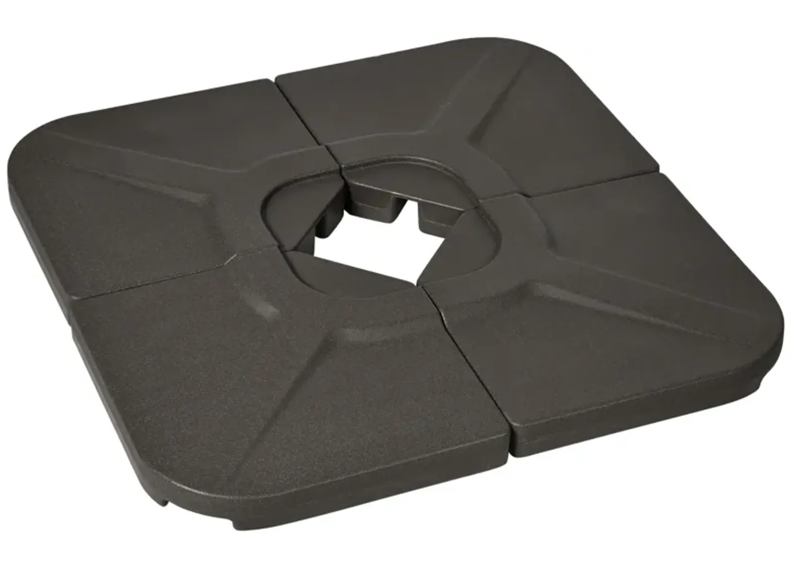 Brown Cantilever Support: 4-Piece 175lb Square Umbrella Base Weights