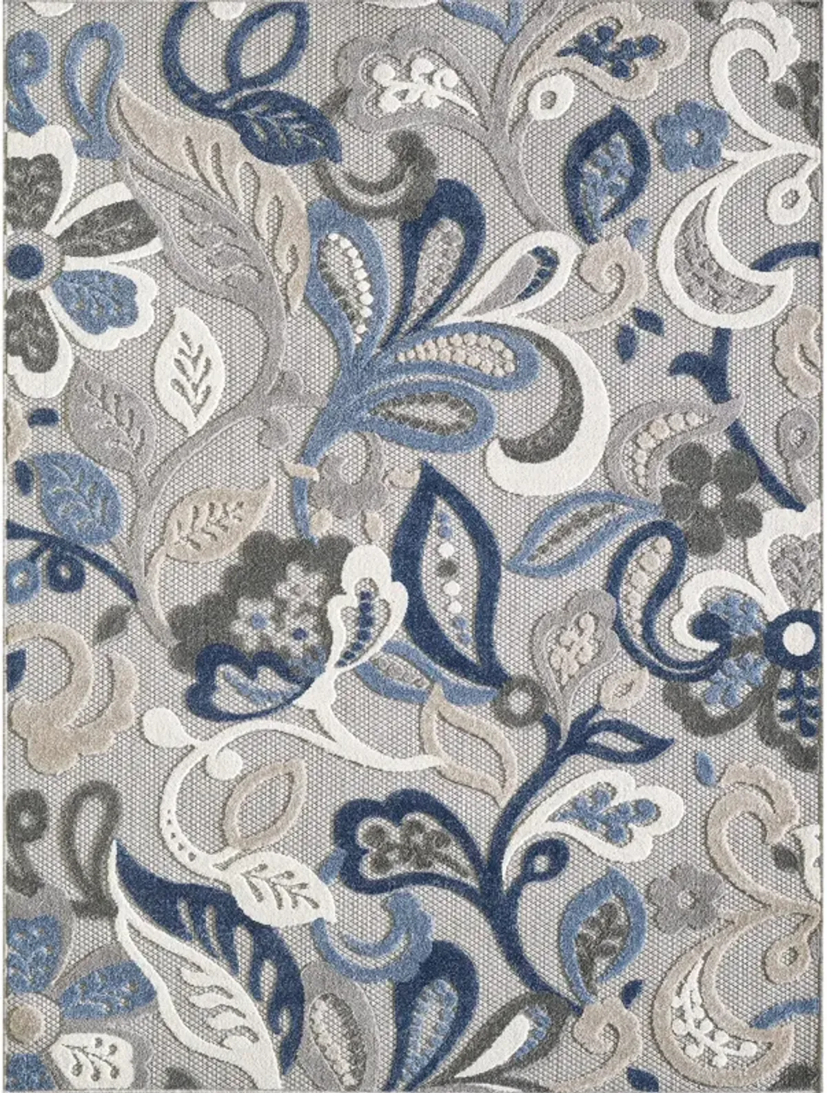 Calla 6922 Grey/Blue Leila Area Rug, Size - 7'10' Round