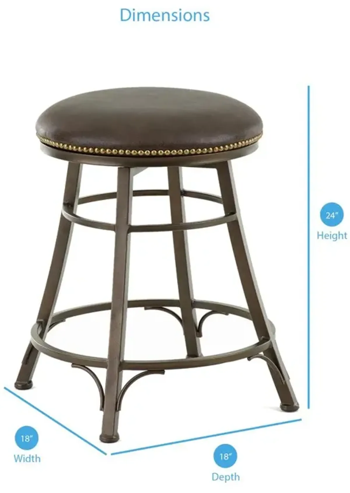 Bali Backless Swivel Counter Stool