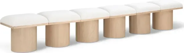 Meridian Furniture Pavilion Cream Boucle Fabric Bench