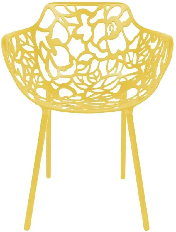 LeisureMod Modern Devon Aluminum Armchair, Set of 4