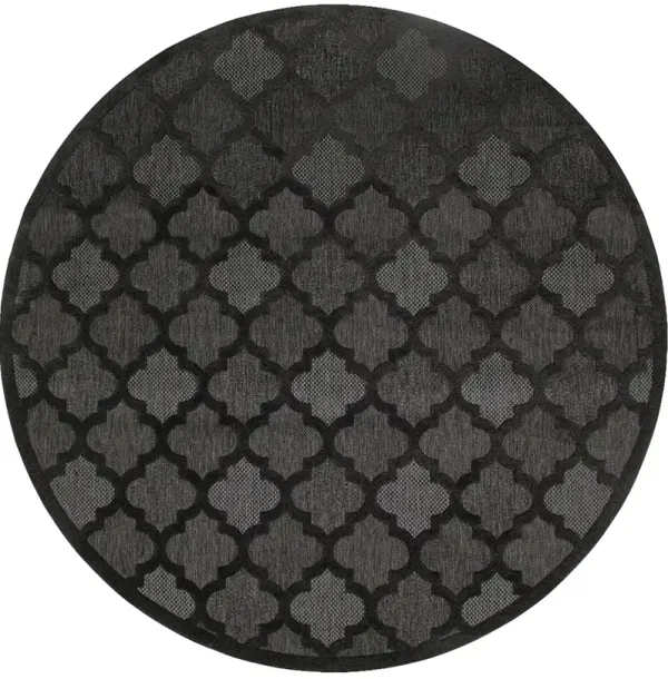 Easy Care NES01 Charcoal/Black 10' x Round Rug
