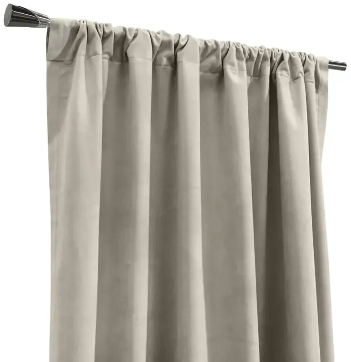 Thermalogic Seren Classic Velvet Room Darkening Dual Header Energy Efficient Curtain Panel Oyster