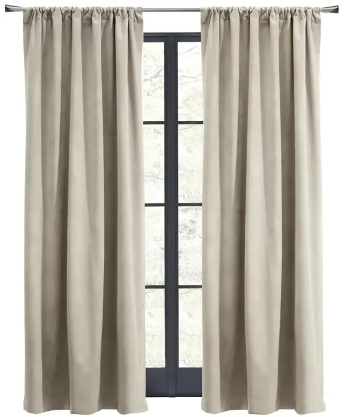 Thermalogic Seren Classic Velvet Room Darkening Dual Header Energy Efficient Curtain Panel Oyster