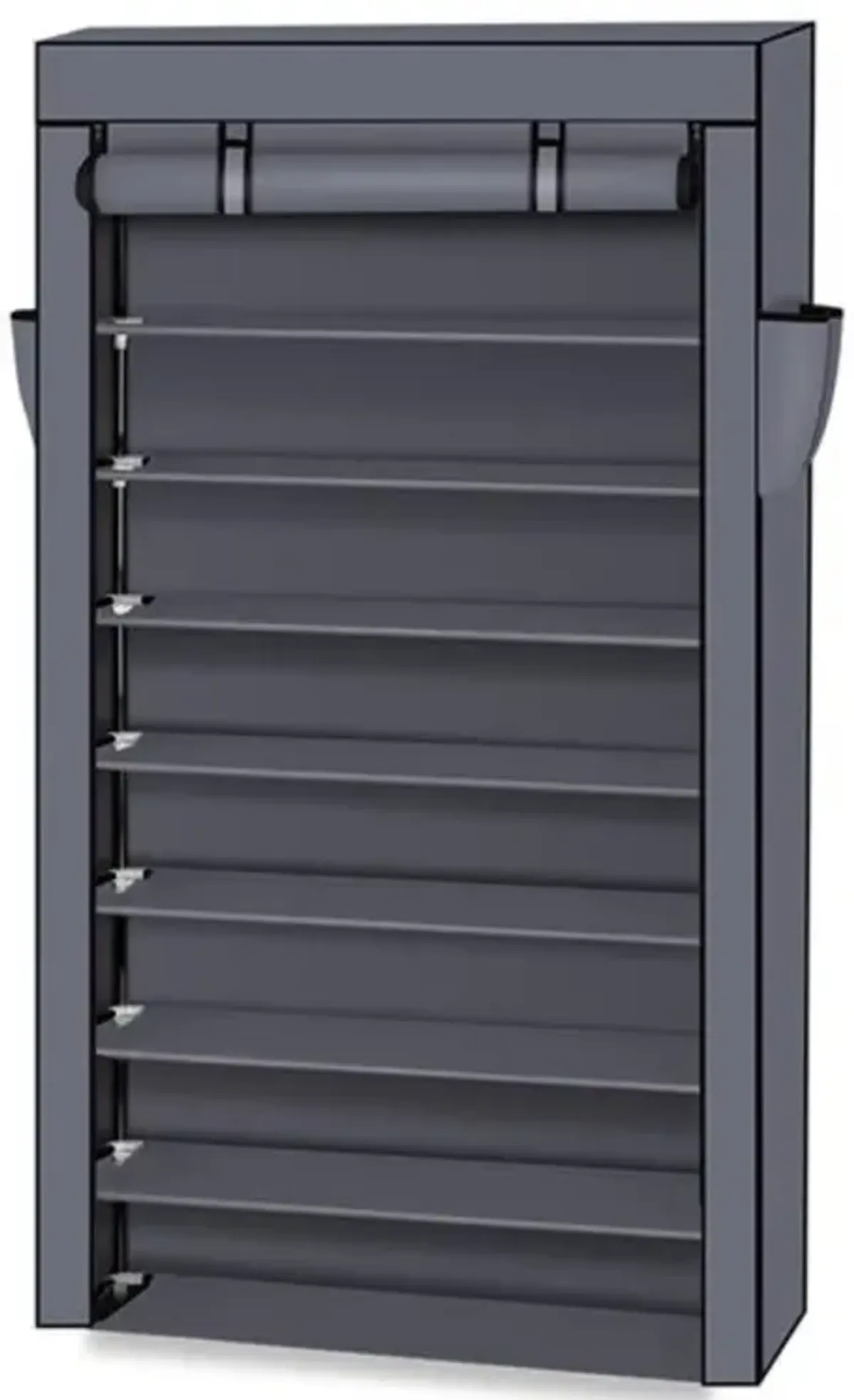 10-Tier Shoe Rack with Dustproof Cover, Shoe Storage Cabinet Organizer for Closet