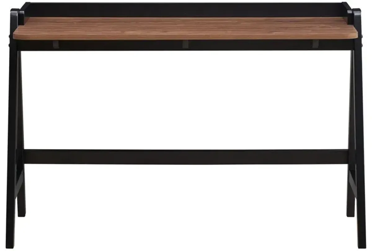 Raul Writing Desk Walnut and Black with USB ports