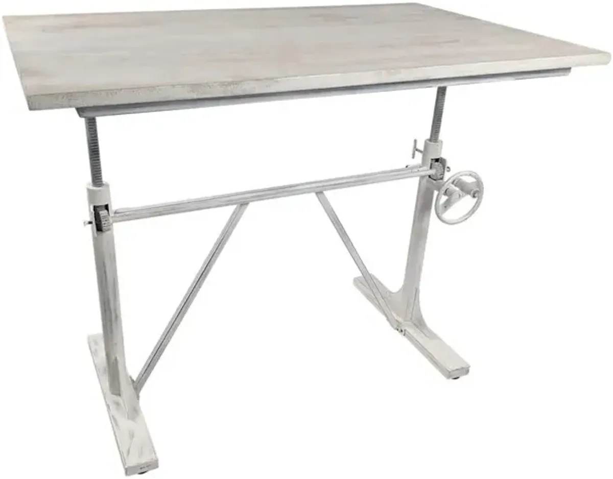 Carolina Living Brio Sit or Standing Adjustable Desk - Whitewash