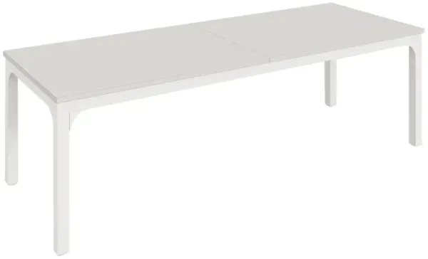 Computer Desk, 79 Inch White MDF Rectangular Top, White Metal Legs  - Benzara