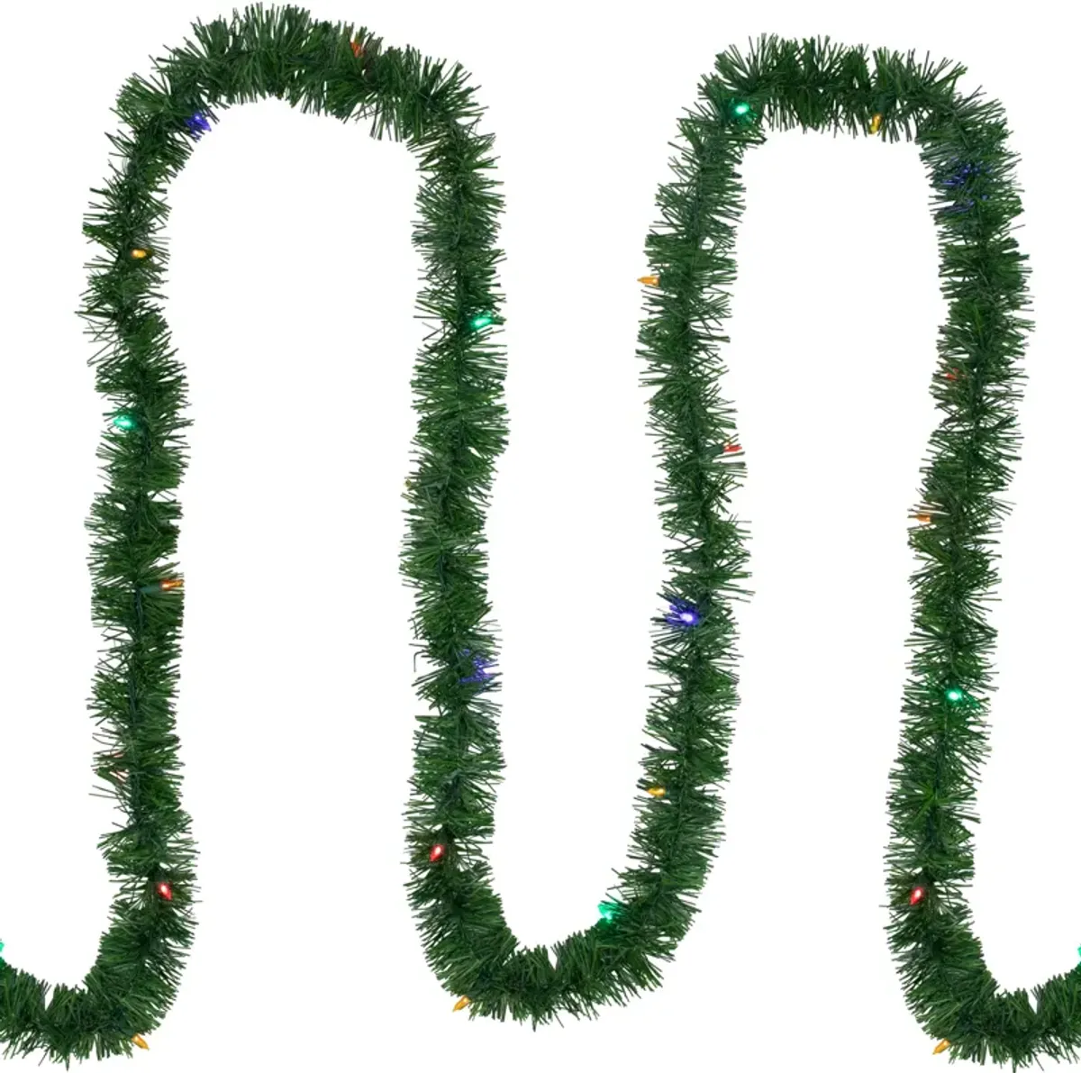 18' x 3" Pre-Lit Pine Artificial Christmas Garland  Multicolor LED Lights