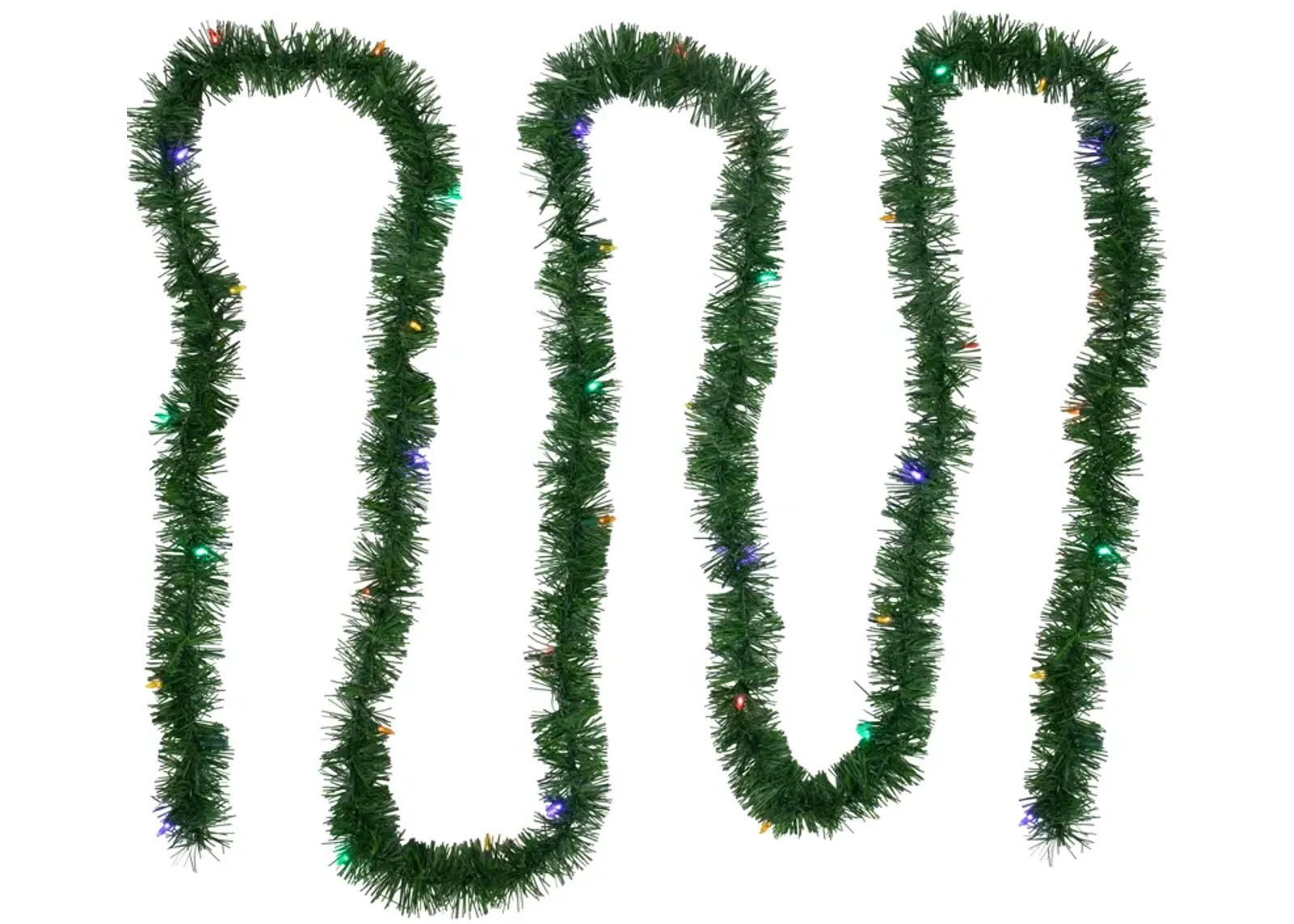 18' x 3" Pre-Lit Pine Artificial Christmas Garland  Multicolor LED Lights