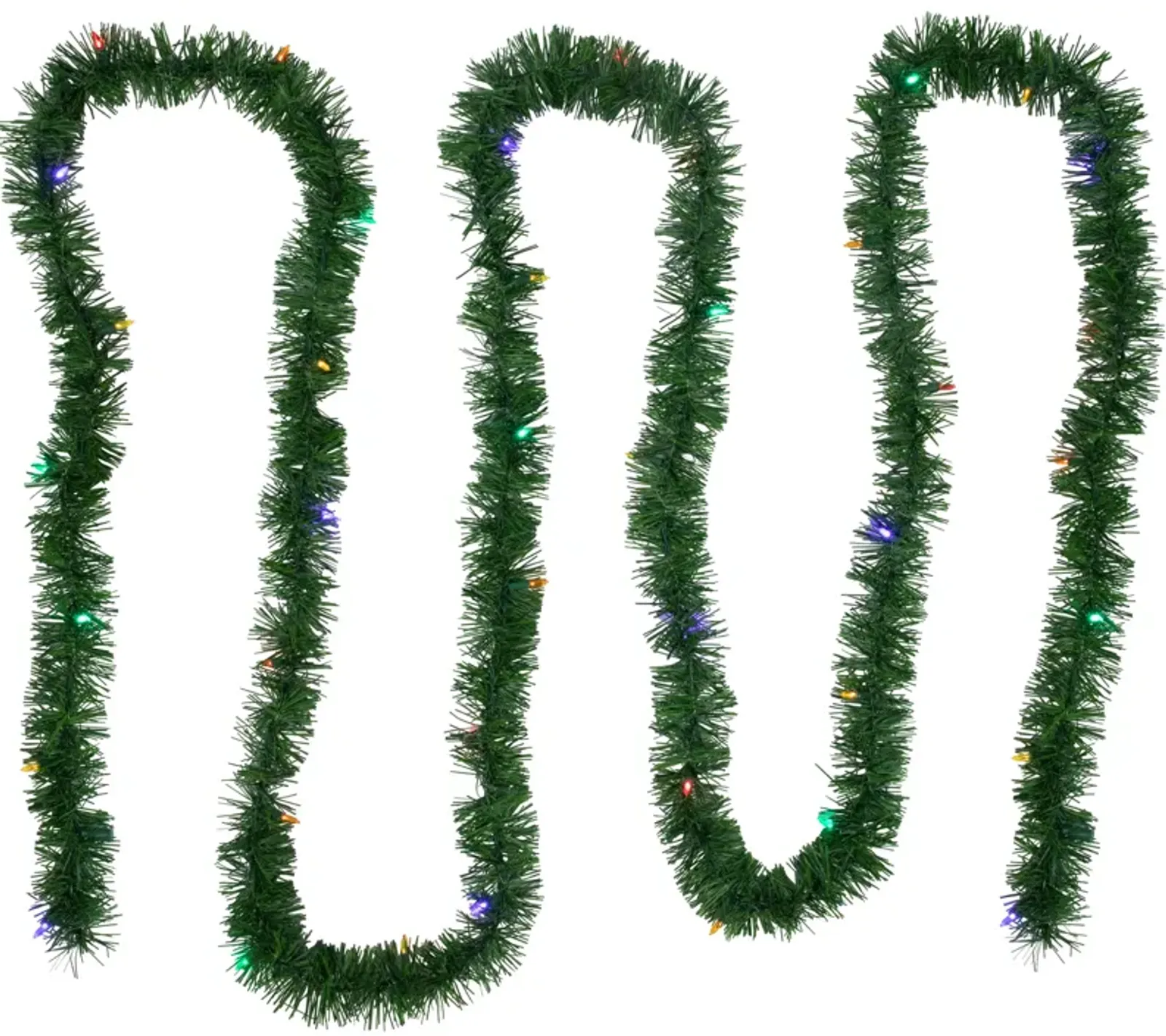 18' x 3" Pre-Lit Pine Artificial Christmas Garland  Multicolor LED Lights