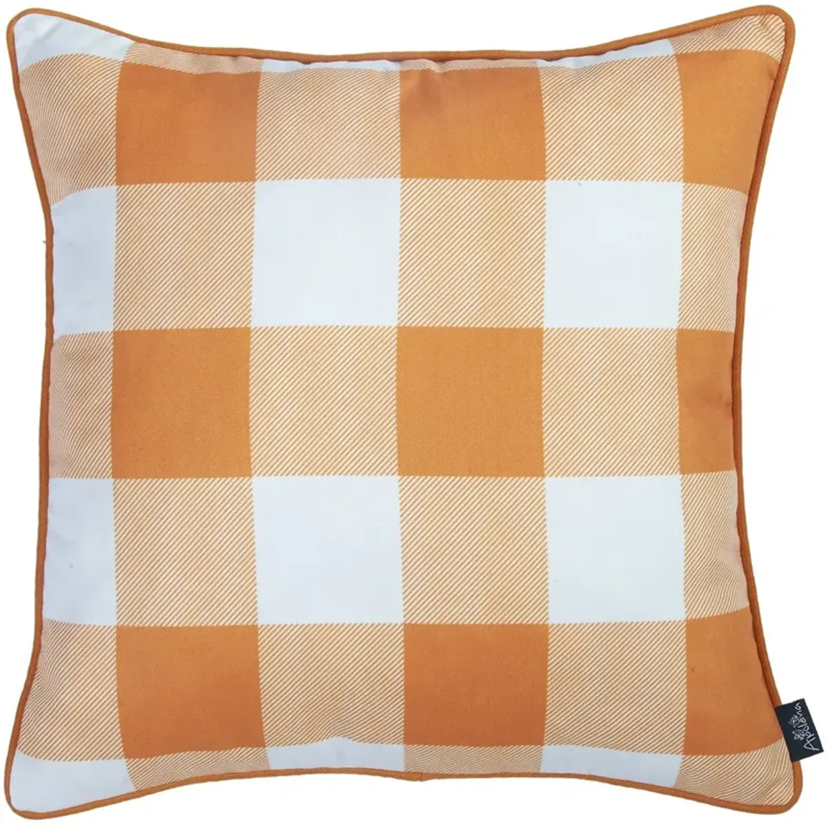 Homezia Set Of Four 18" Orange Plaid And Pumpkin Throw Pillow Covers