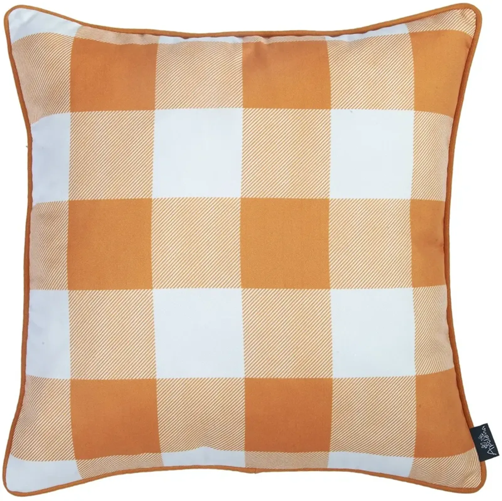 Hivvago Set Of Four 18" Orange Plaid And Pumpkin Throw Pillow Covers