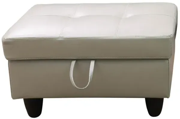 28.5 in. W Faux Leather Rectangle Ottoman with Storage