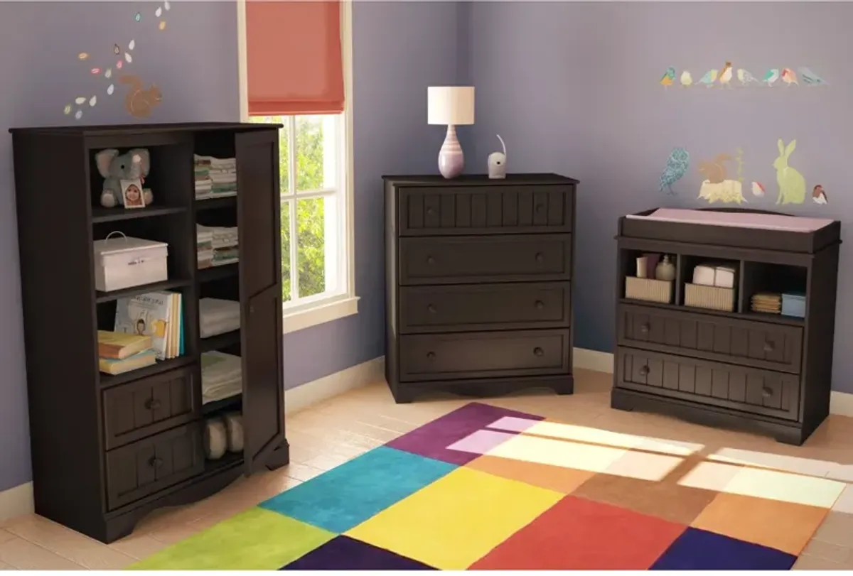 Wooden Baby Diaper Table – Changing Station with 2 Drawers and Nursery Storage