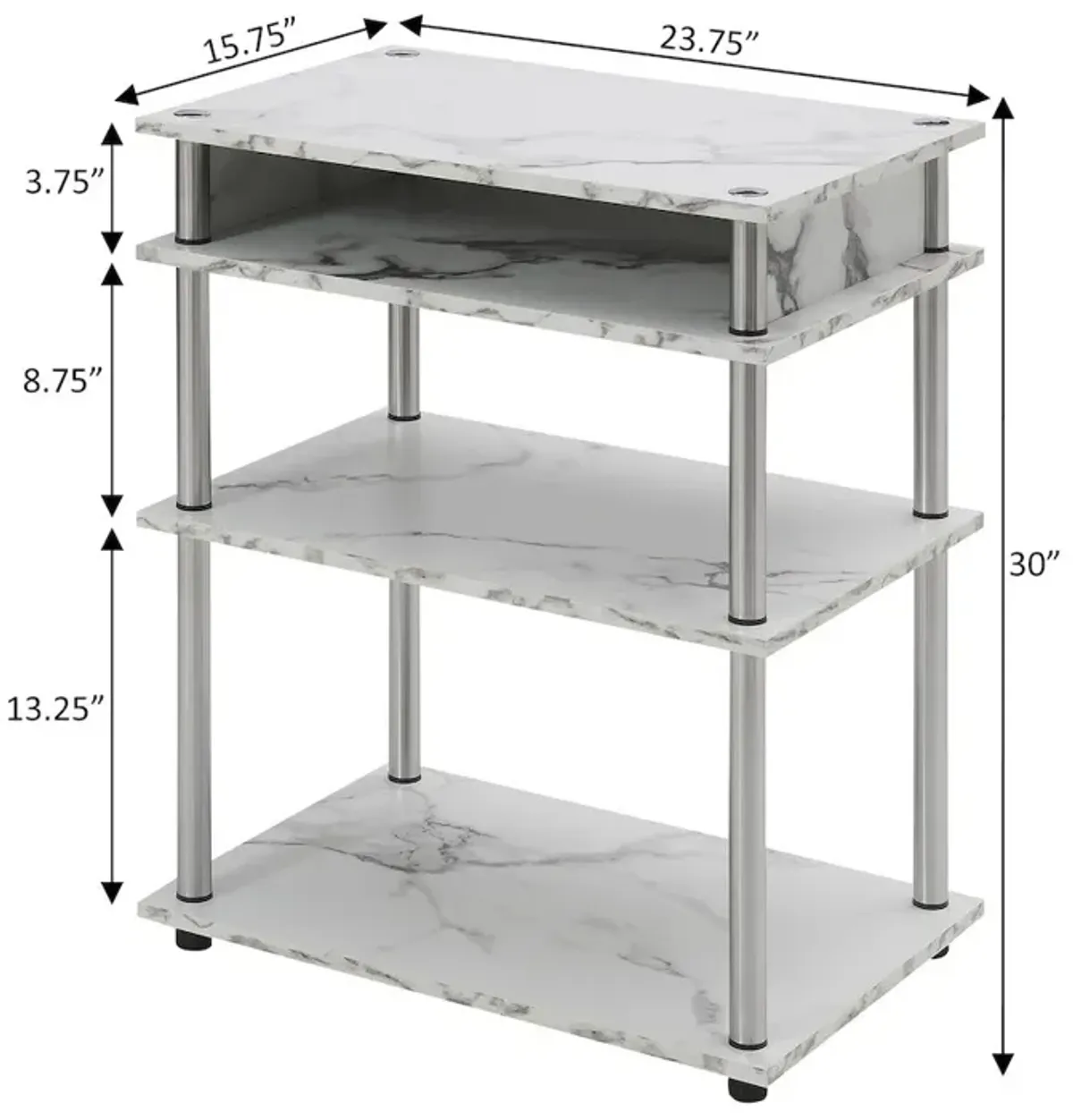 Convenience Concepts Designs2Go No Tools Printer Stand with Shelves