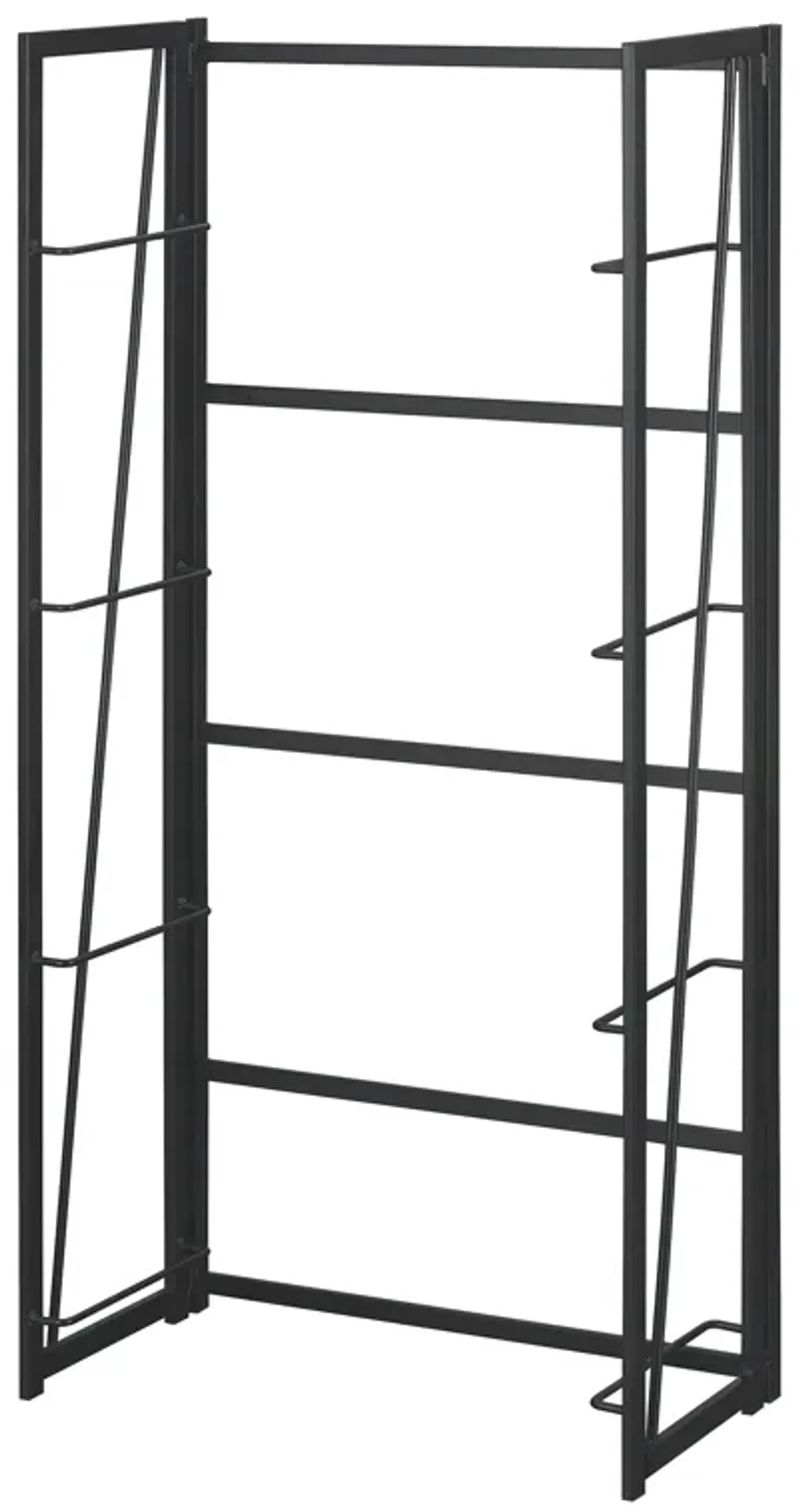 Convenience Concepts Xtra Folding 4-Tier Bookshelf, Black/Black