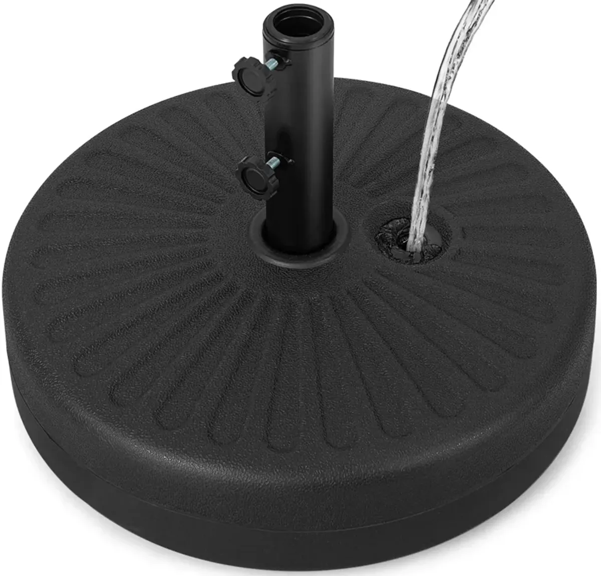 19.5 Inch Fillable Round Umbrella Base Stand for Yard Garden Poolside-Black