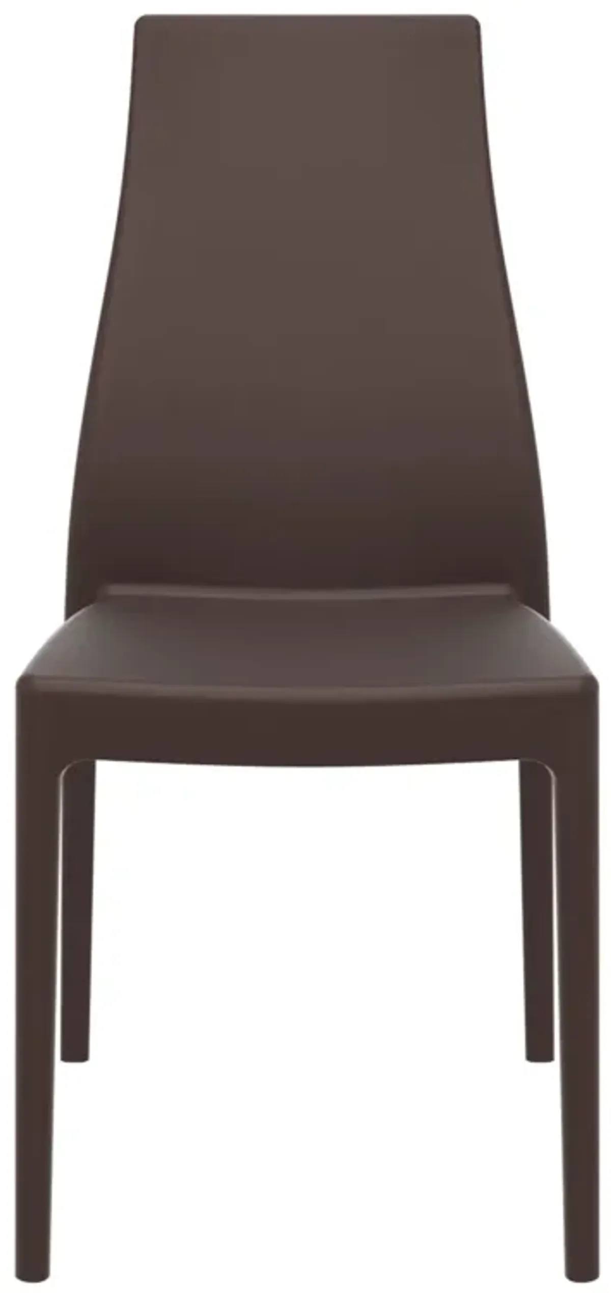 37" Taupe Outdoor Patio Solid High Back Dining Chair