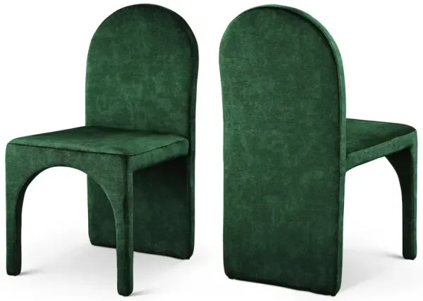 Meridian Furniture Summer Green Velvet Dining Side Chair, Set of 2