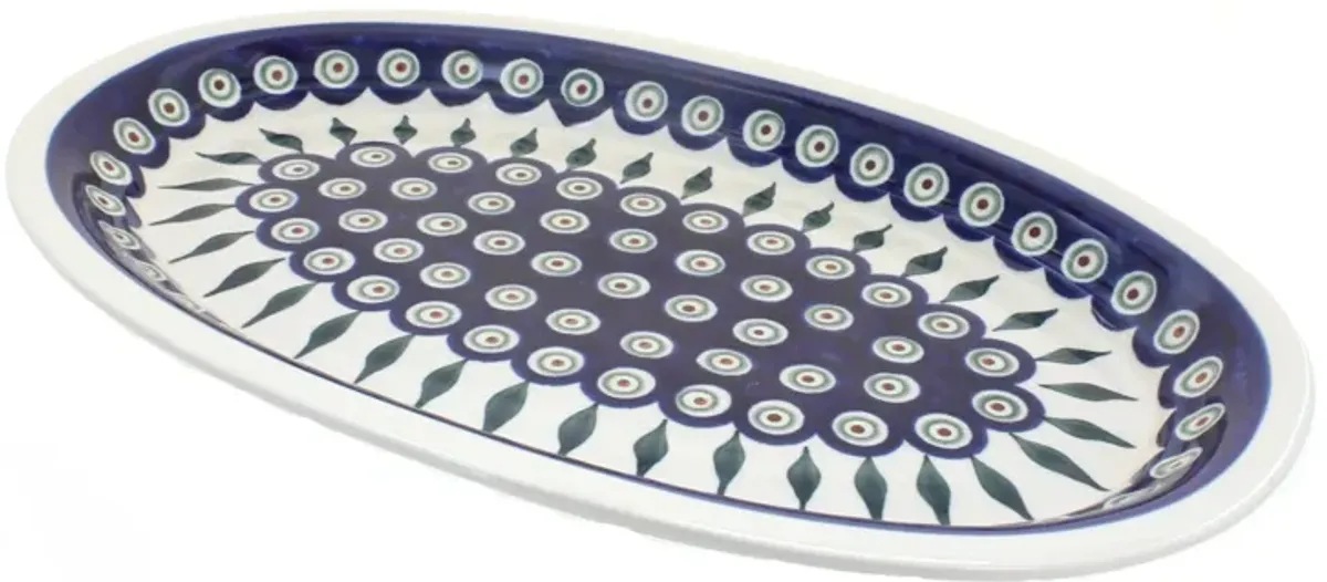 Blue Rose Polish Pottery Nature Large Oval Platter