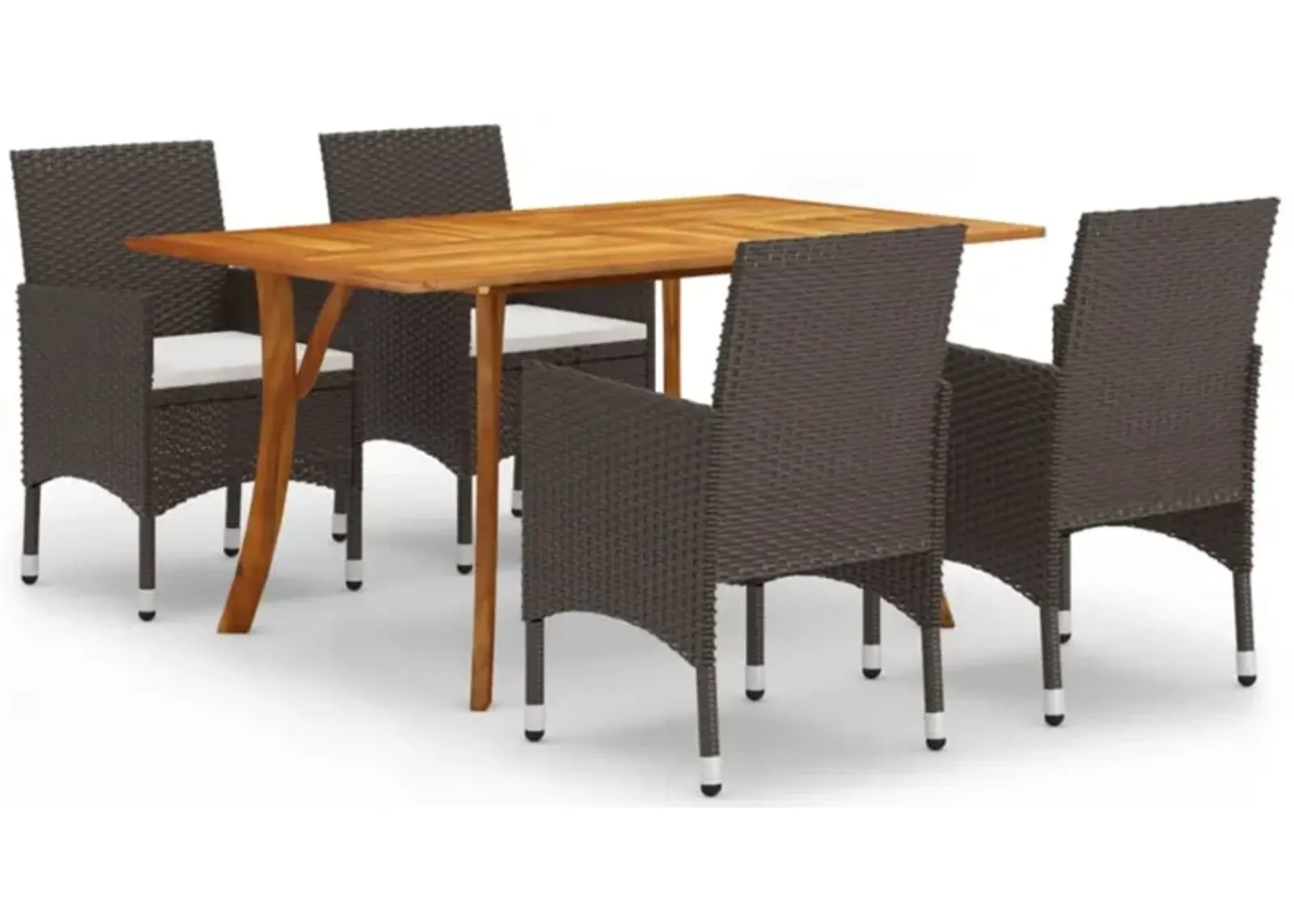 vidaXL 5 Piece Garden Dining Set Brown