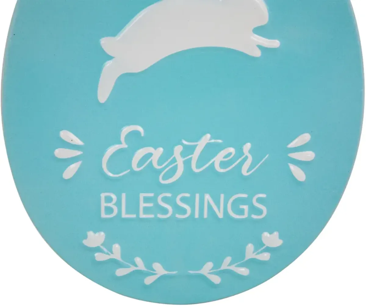 Easter Egg Metal Wall Signs - 9.75" - Blue and Pink - Set of 2