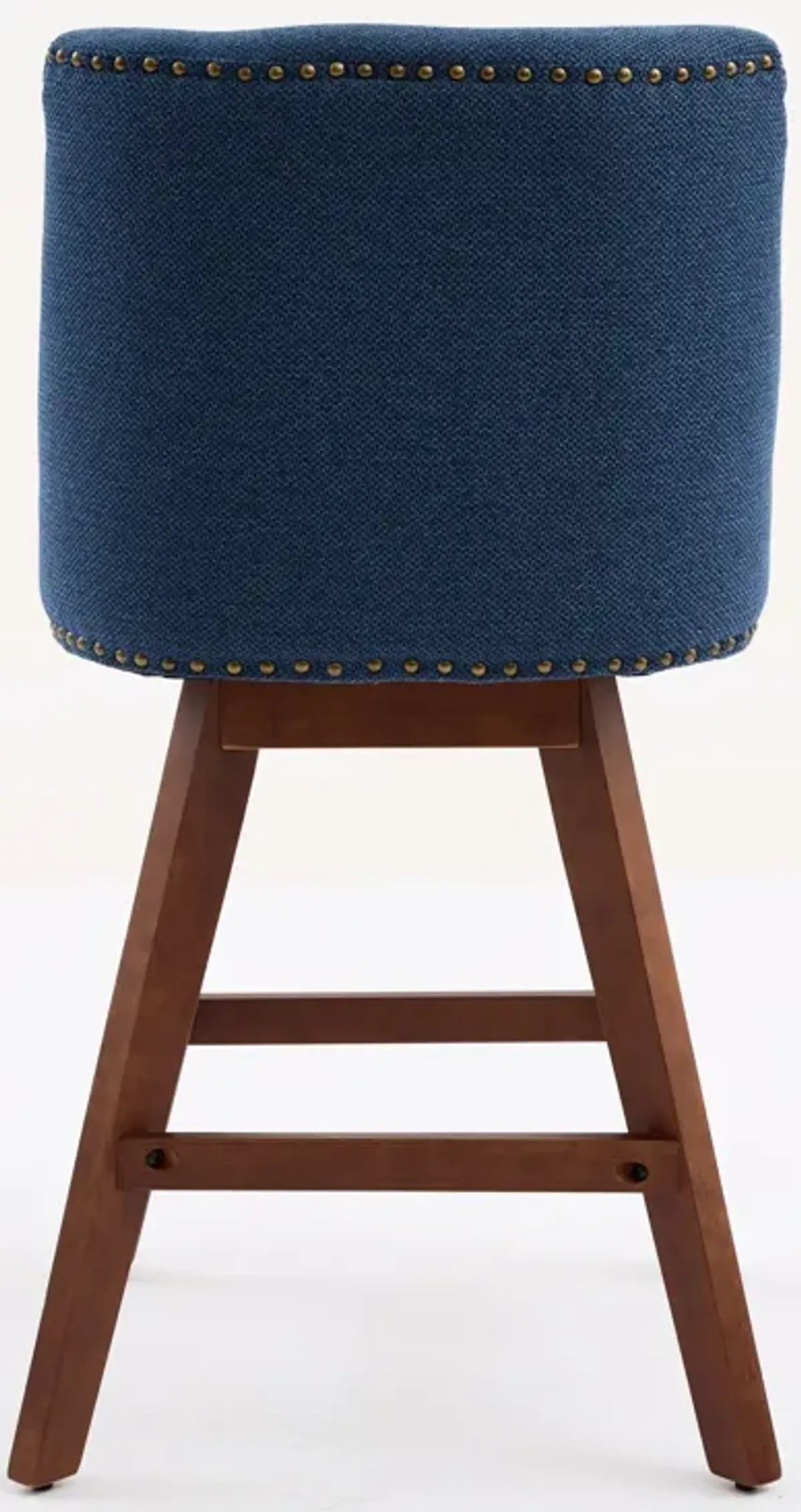 Streamdale Counter Height Swivel Barstools, 26" H Seat Height Upholstered Bar Stools Set of 2, Fabric in Blue