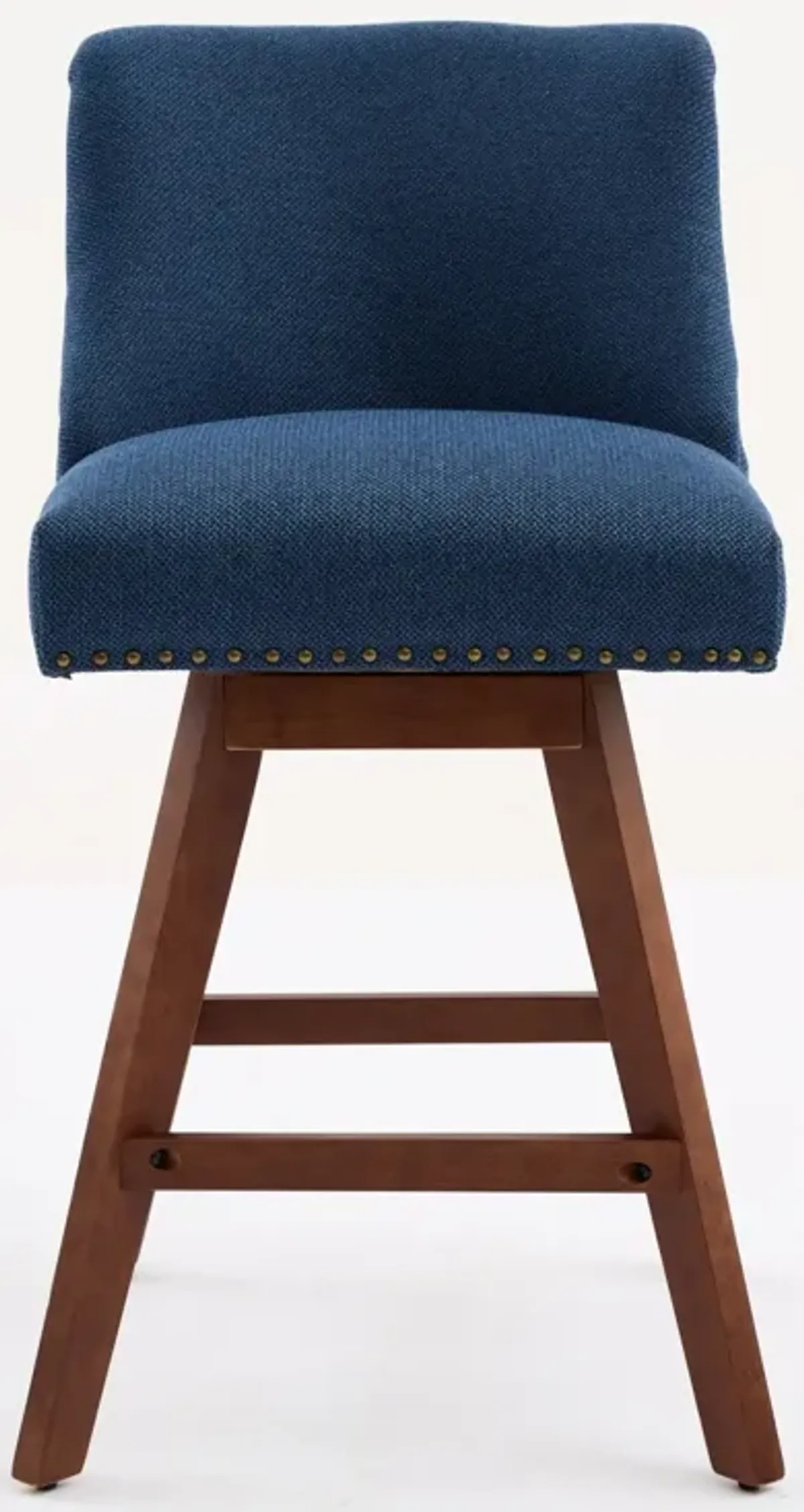 Streamdale Counter Height Swivel Barstools, 26" H Seat Height Upholstered Bar Stools Set of 2, Fabric in Blue