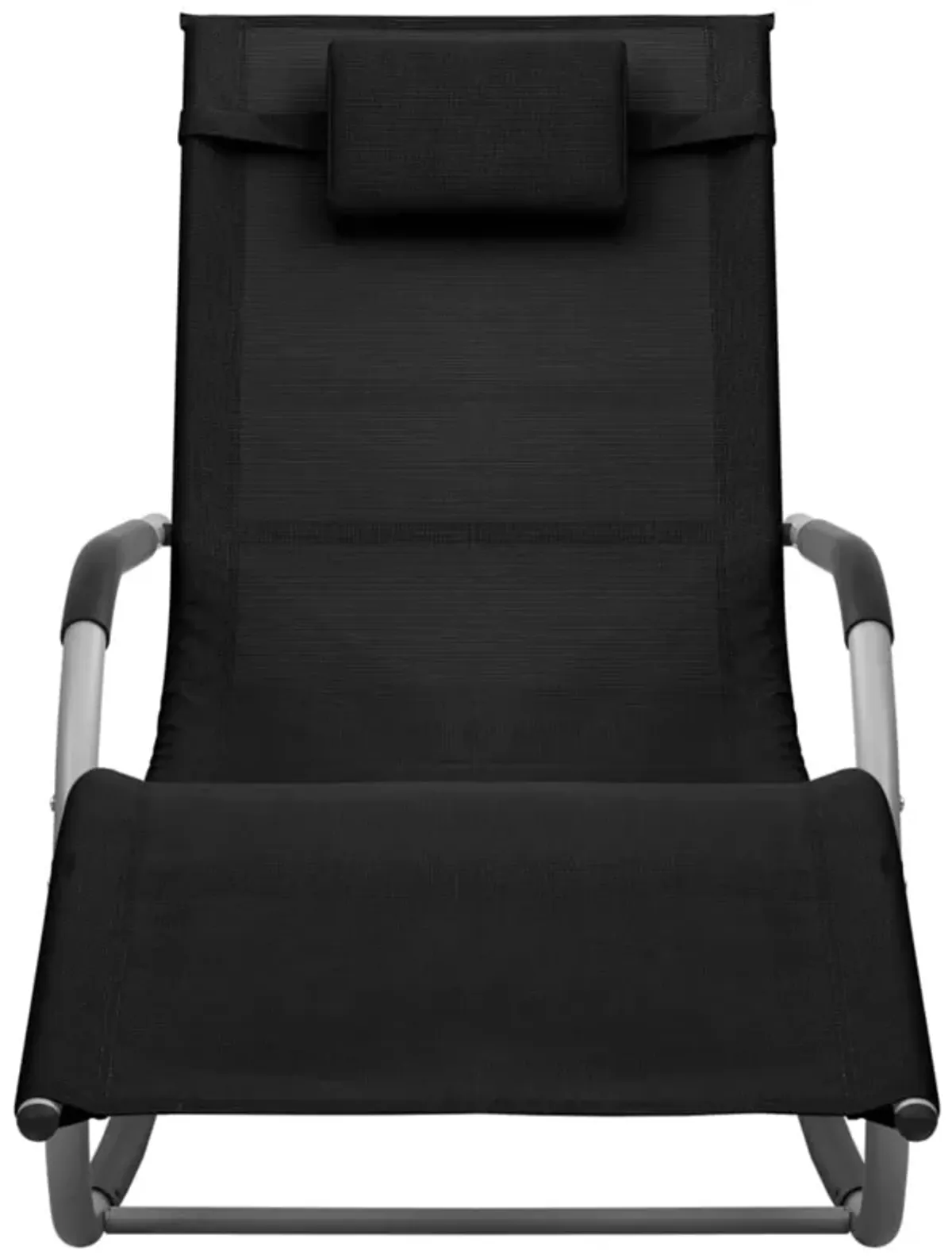 vidaXL Sun Lounger Textilene Black and Gray