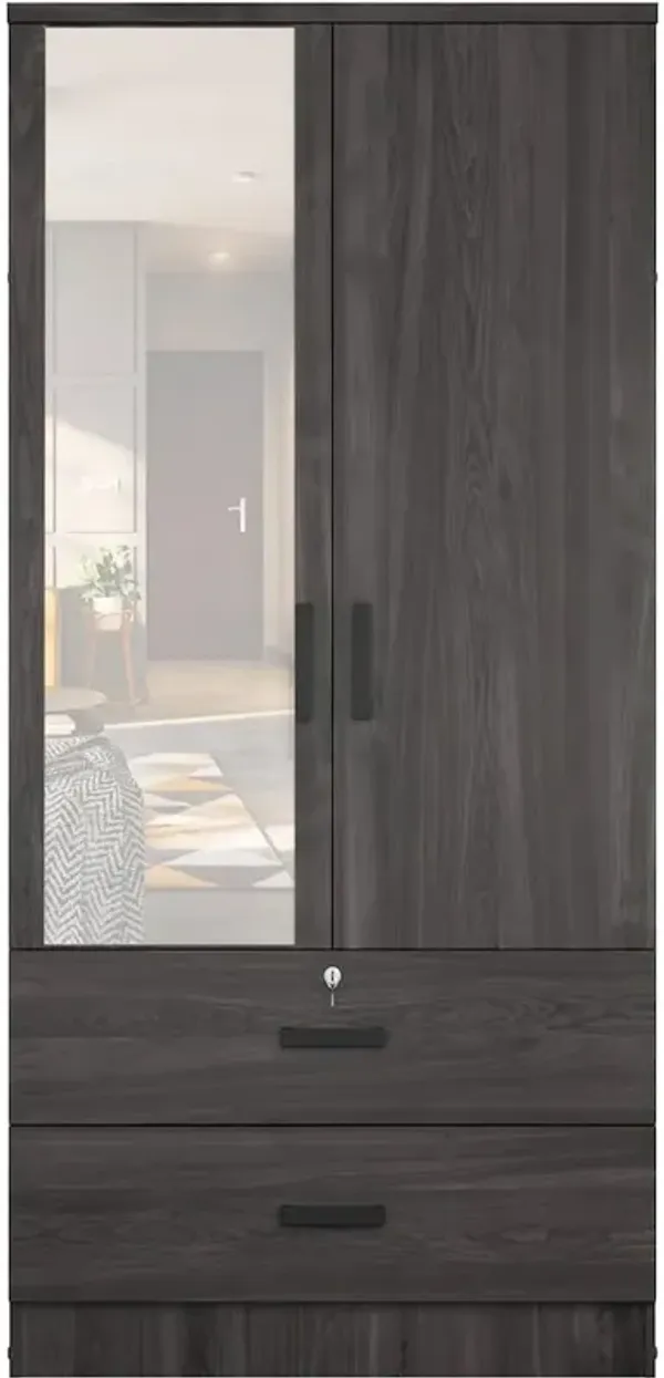 Woodpeckers Furniture And Mattress Wardrobe with Mirror & Drawers (Tobacco)