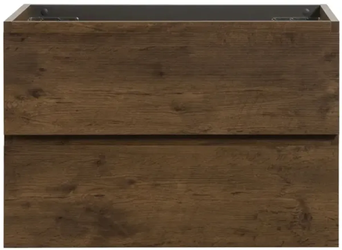 Streamdale Walnut Wall Cabinet: 2 Drawers, Pre-Assembled